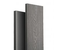 Террасная доска ДПК Топ полнотелая 3D Серый