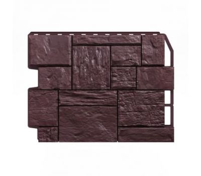 Фасадные панели (цокольный сайдинг) Туф тёмно-коричневый от производителя  Holzplast по цене 390 р