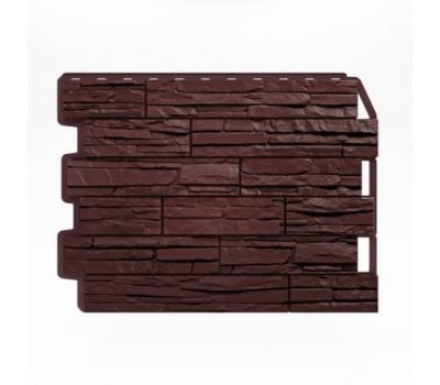 Фасадные панели (цокольный сайдинг) Скол тёмно-коричневый от производителя  Holzplast по цене 390 р
