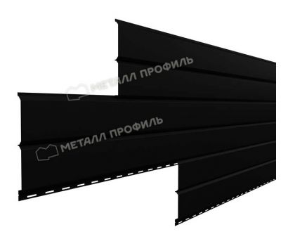 Металлический сайдинг Lбрус-15х240 (PURMAN-20-9005-0.5) Черный тёмный от производителя  Металл Профиль по цене 1 300 р