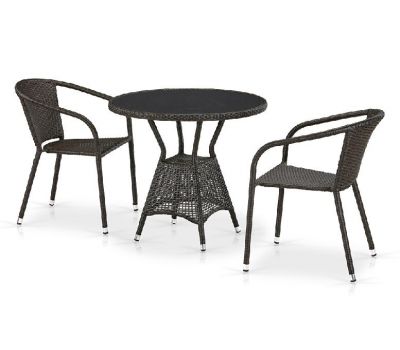 Комплект плетеной мебели из иск. ротанга T707ANS/Y137C-W53 Brown 2Pcs от производителя  Afina по цене 26 750 р
